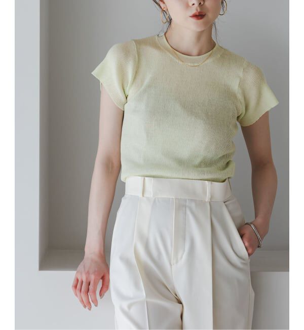 NOBLE「《予約》ショートスリーブコンパクトリブニット」|ニット・セーター|