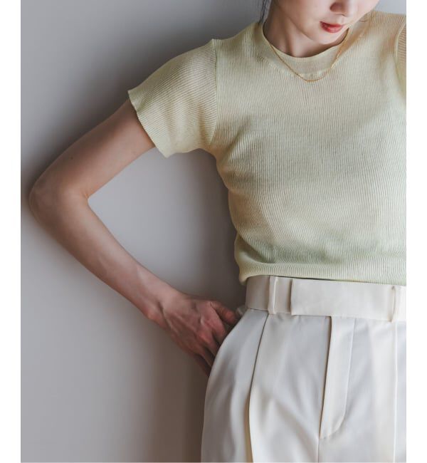 NOBLE「《予約》ショートスリーブコンパクトリブニット」|ニット・セーター|