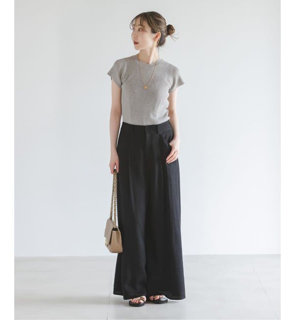 NOBLE「《予約》ショートスリーブコンパクトリブニット」|ニット・セーター|