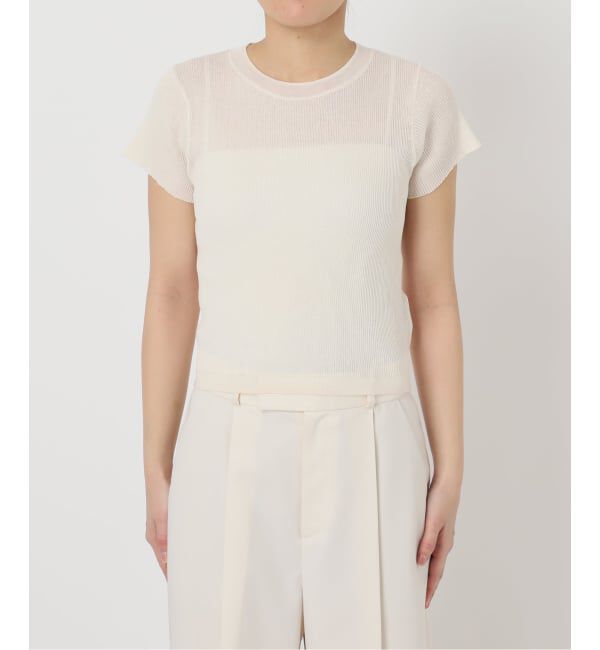 NOBLE「《予約》ショートスリーブコンパクトリブニット」|ニット・セーター|