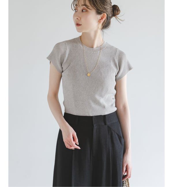 NOBLE「《予約》ショートスリーブコンパクトリブニット」|ニット・セーター|