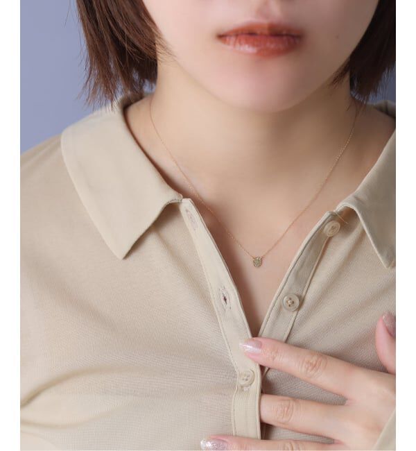 Lilas by Spick&Span「《予約》テクスチャーオーバルモチーフネックレス K10」|ネックレス|