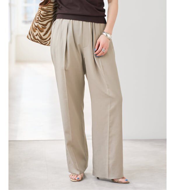 Spick and Span「《セットアップ可 / 予約》ハイブリッドリネンイージーパンツ」|スラックス|