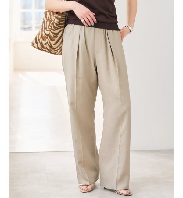 Spick and Span「《セットアップ可 / 予約》ハイブリッドリネンイージーパンツ」|スラックス|