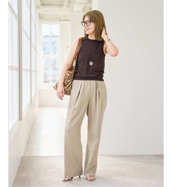 Spick and Span「《セットアップ可 / 予約》ハイブリッドリネンイージーパンツ」|スラックス|