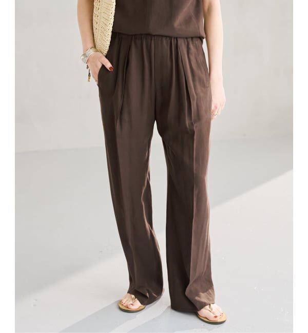 Spick and Span「《セットアップ可 / 予約》ハイブリッドリネンイージーパンツ」|スラックス|