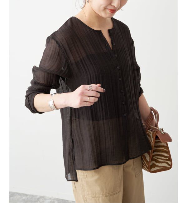 Spick and Span「《予約》クレープクルーネックブラウス」|シャツ・ブラウス|