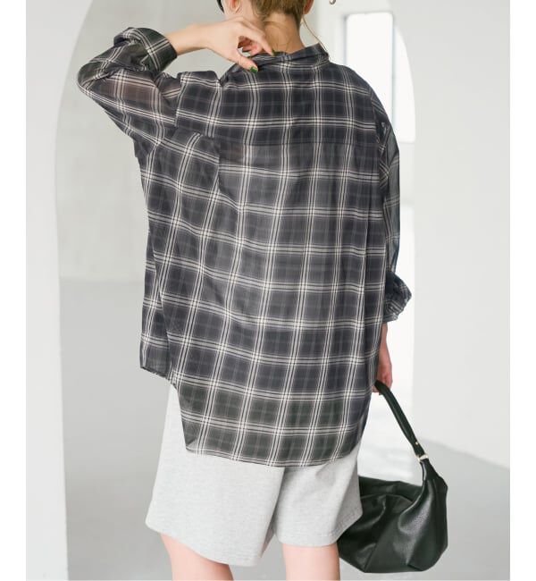 Spick and Span「《予約》コットンボイルチェックシャツ」|シャツ・ブラウス|