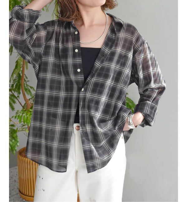 Spick and Span「《予約》コットンボイルチェックシャツ」|シャツ・ブラウス|