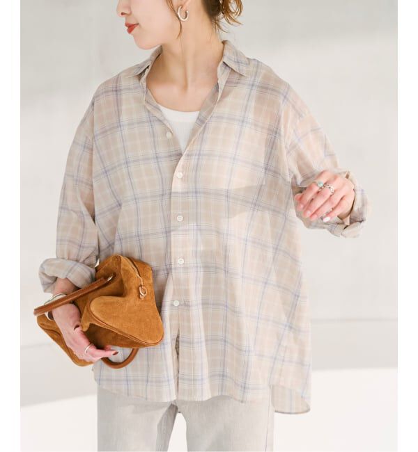 Spick and Span「《予約》コットンボイルチェックシャツ」|シャツ・ブラウス|