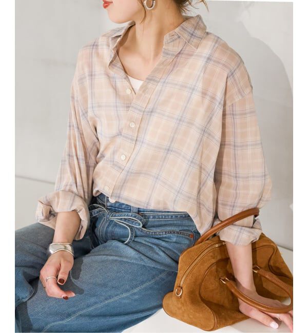 Spick and Span「《予約》コットンボイルチェックシャツ」|シャツ・ブラウス|