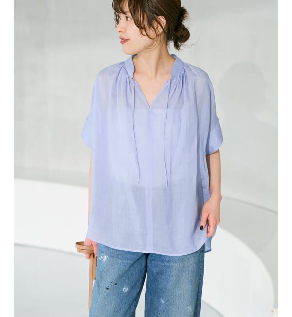 Spick and Span「《予約》ラミーミックススキッパーブラウス」|シャツ・ブラウス|