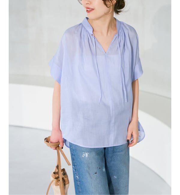 Spick and Span「《予約》ラミーミックススキッパーブラウス」|シャツ・ブラウス|