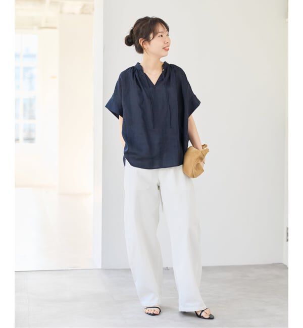 Spick and Span「《予約》ラミーミックススキッパーブラウス」|シャツ・ブラウス|