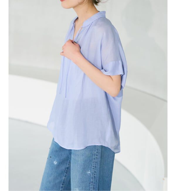 Spick and Span「《予約》ラミーミックススキッパーブラウス」|シャツ・ブラウス|