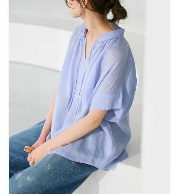 Spick and Span「《予約》ラミーミックススキッパーブラウス」|シャツ・ブラウス|