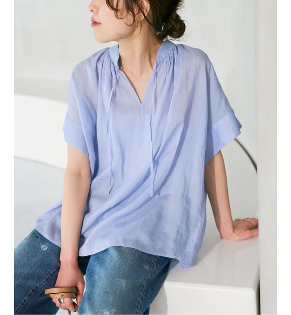 Spick and Span「《予約》ラミーミックススキッパーブラウス」|シャツ・ブラウス|