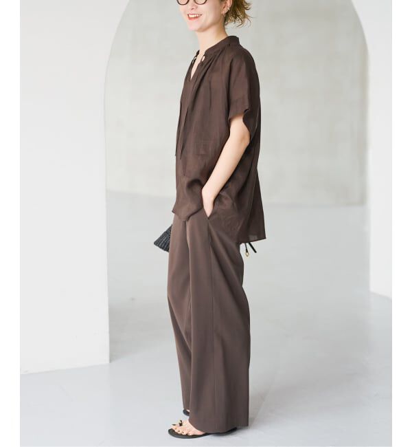 Spick and Span「《予約》ラミーミックススキッパーブラウス」|シャツ・ブラウス|