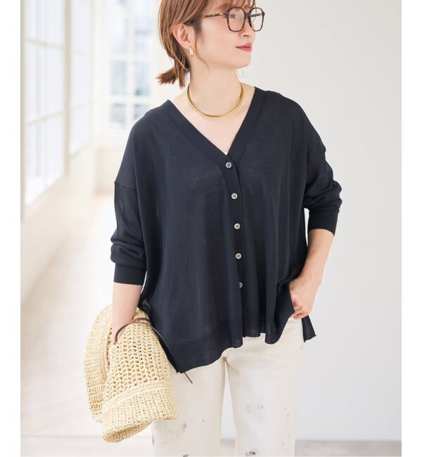 Spick and Span「《WEB限定カラー有り / 予約》ICE FINE Vネックカーディガン」|カーディガン|