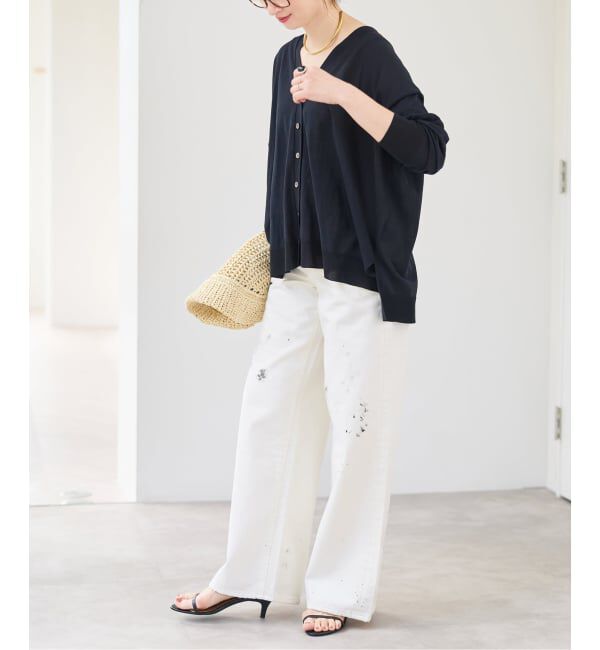 Spick and Span「《WEB限定カラー有り / 予約》ICE FINE Vネックカーディガン」|カーディガン|