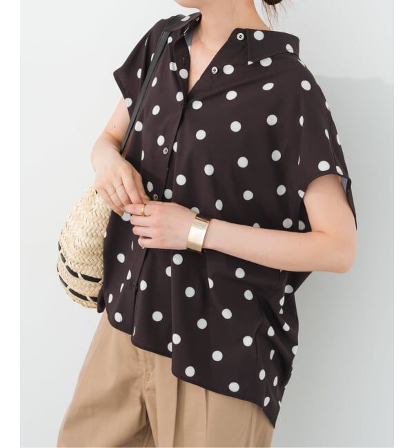 Spick and Span「《一部店舗+WEB限定 / 追加予約》ドットフレンチスリーブシャツ」|シャツ・ブラウス|