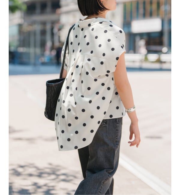 Spick and Span「《一部店舗+WEB限定 / 追加予約》ドットフレンチスリーブシャツ」|シャツ・ブラウス|