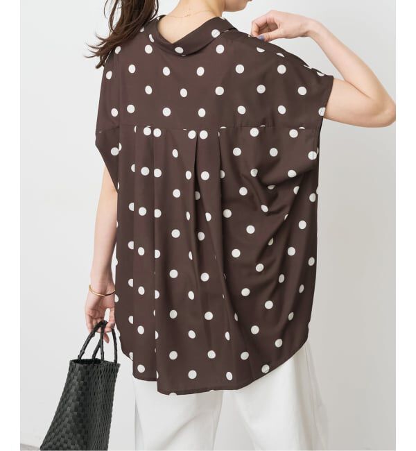 Spick and Span「《一部店舗+WEB限定 / 追加予約》ドットフレンチスリーブシャツ」|シャツ・ブラウス|