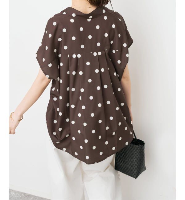 Spick and Span「《一部店舗+WEB限定 / 追加予約》ドットフレンチスリーブシャツ」|シャツ・ブラウス|