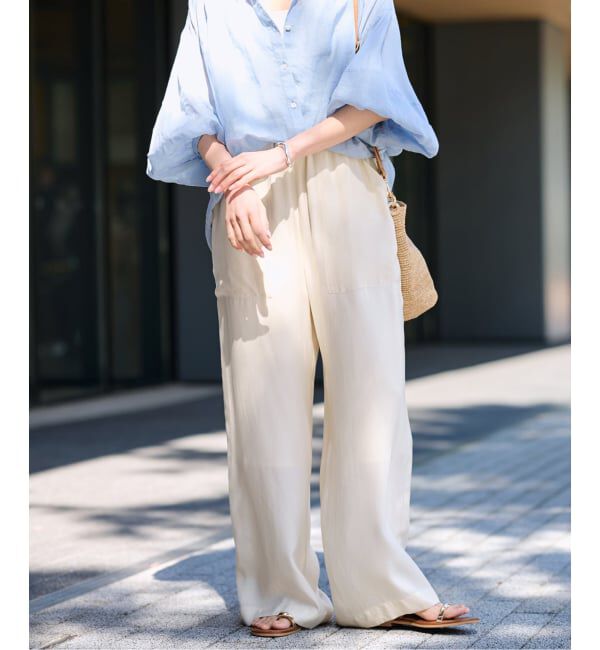 FRAMeWORK「≪予約≫キュプラバックサテンイージーパンツ」|その他|ナチュラル