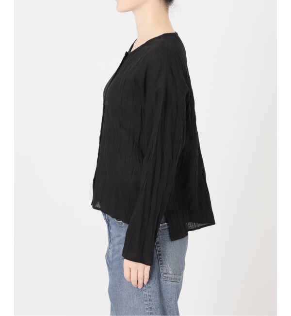 FRAMeWORK「≪予約≫LINENmixクレープクルーネックブラウス」|シャツ・ブラウス|