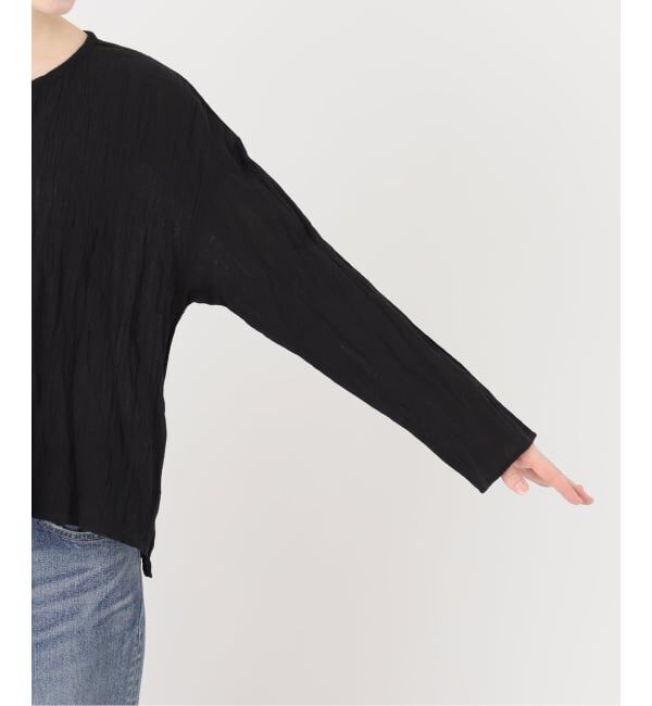 FRAMeWORK「≪予約≫LINENmixクレープクルーネックブラウス」|シャツ・ブラウス|