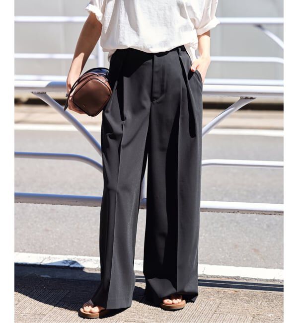 FRAMeWORK「≪WEB限定 / 追加予約≫UVカットワイドパンツ」|スラックス|ブラック