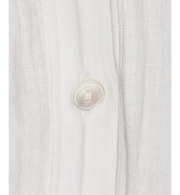 FRAMeWORK「≪予約≫LINENmixクレープヘンリーネックブラウス」|シャツ・ブラウス|