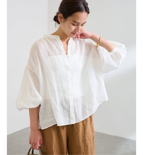 FRAMeWORK「≪WEB限定 / 追加予約≫ラミーランタンスリーブバンドカラー」|シャツ・ブラウス|ホワイト