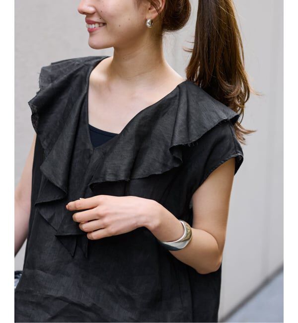 FRAMeWORK「≪WEB限定 / 追加予約≫フレンチリネンフリルプルオーバー」|シャツ・ブラウス|