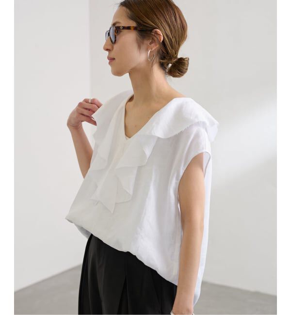 FRAMeWORK「≪WEB限定 / 追加予約≫フレンチリネンフリルプルオーバー」|シャツ・ブラウス|