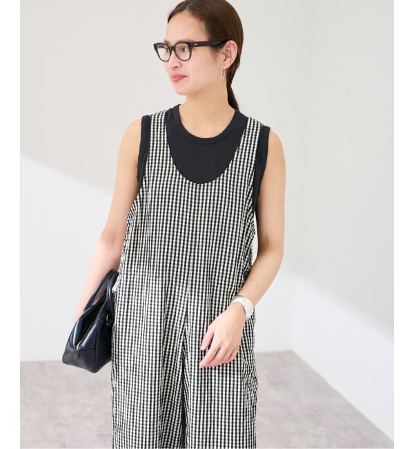 FRAMeWORK「≪予約≫GIMGAM CHECK サロペット」|オールインワン|