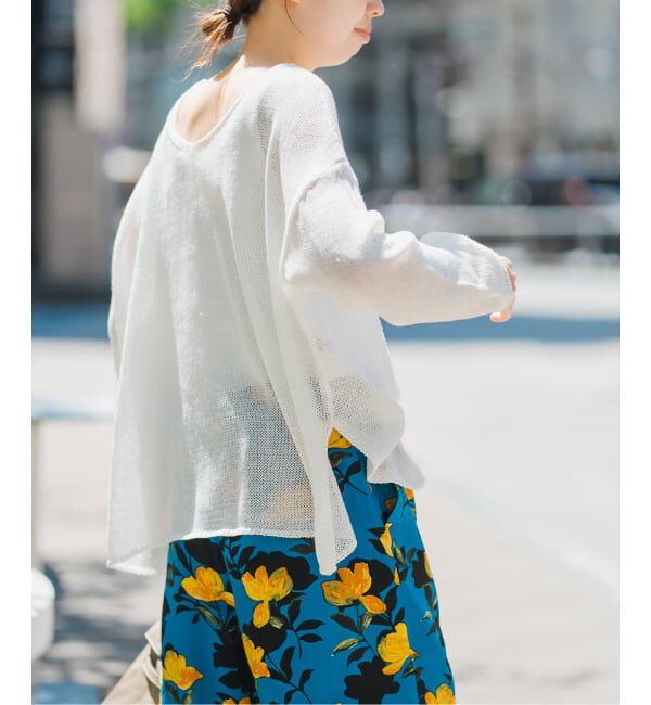 Spick and Span「《新色有り / 追加予約》リネンミックス2WAYプルオーバー」|ニット・セーター|