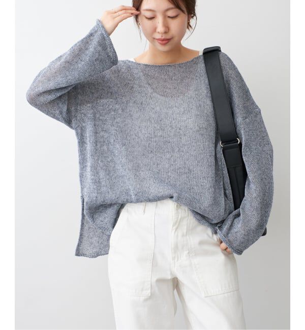 Spick and Span「《新色有り / 追加予約》リネンミックス2WAYプルオーバー」|ニット・セーター|