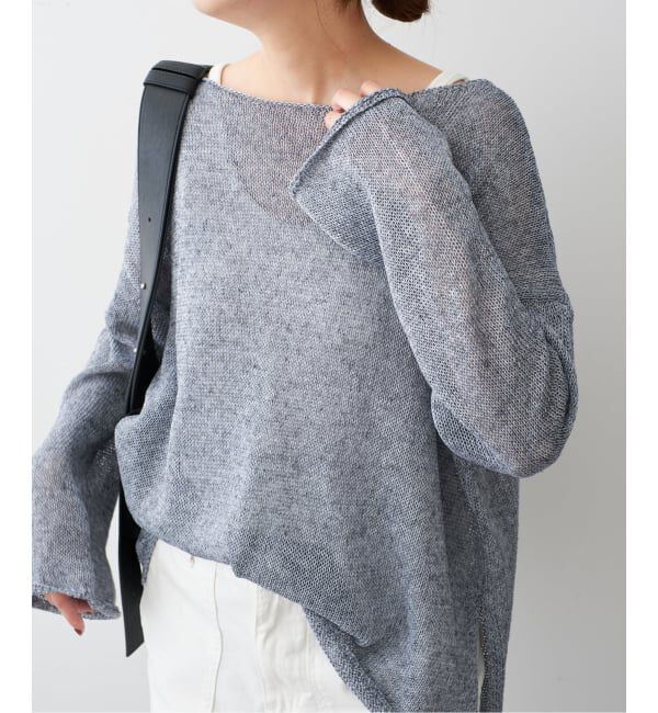 Spick and Span「《新色有り / 追加予約》リネンミックス2WAYプルオーバー」|ニット・セーター|