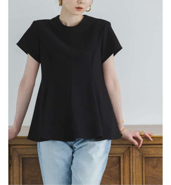 NOBLE「《追加予約・セットアップ対応》コンフォートジャージーライクペプラムブラウス」|シャツ・ブラウス|