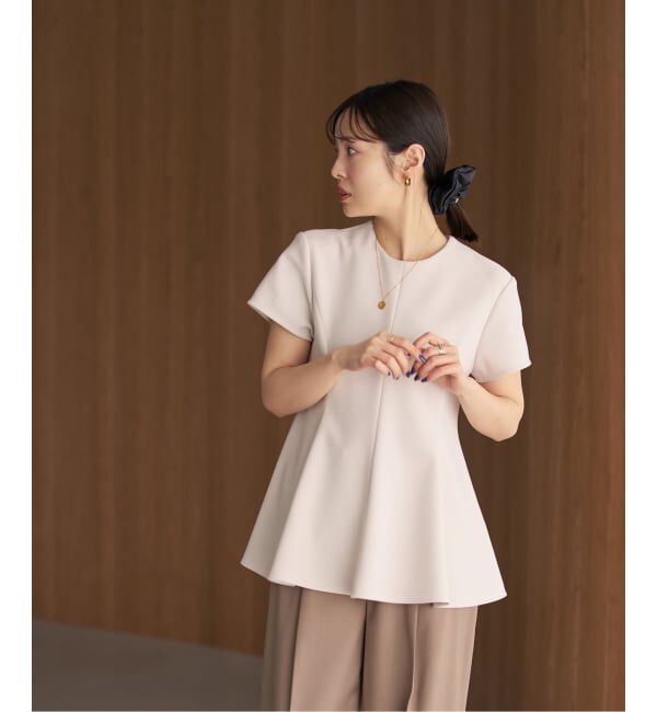 NOBLE「《追加予約・セットアップ対応》コンフォートジャージーライクペプラムブラウス」|シャツ・ブラウス|