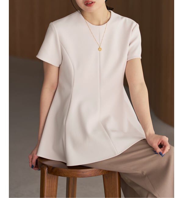 NOBLE「《追加予約・セットアップ対応》コンフォートジャージーライクペプラムブラウス」|シャツ・ブラウス|