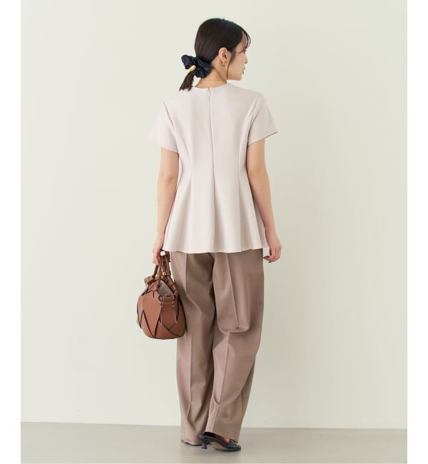 NOBLE「《追加予約・セットアップ対応》コンフォートジャージーライクペプラムブラウス」|シャツ・ブラウス|