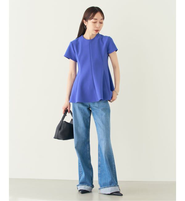 NOBLE「《追加予約・セットアップ対応》コンフォートジャージーライクペプラムブラウス」|シャツ・ブラウス|