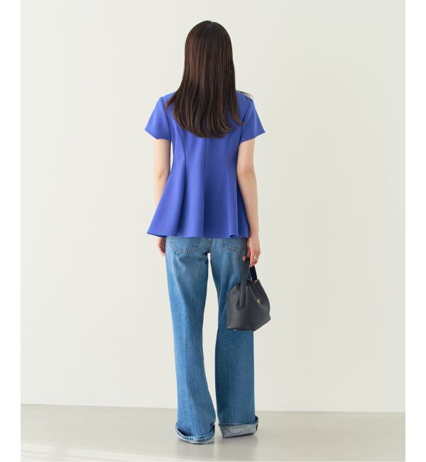 NOBLE「《追加予約・セットアップ対応》コンフォートジャージーライクペプラムブラウス」|シャツ・ブラウス|