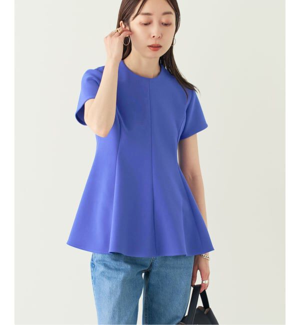 NOBLE「《追加予約・セットアップ対応》コンフォートジャージーライクペプラムブラウス」|シャツ・ブラウス|