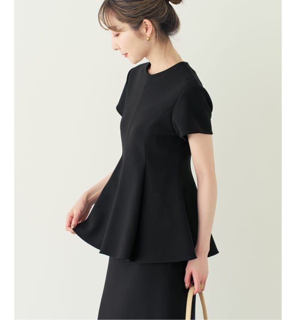 NOBLE「《追加予約・セットアップ対応》コンフォートジャージーライクペプラムブラウス」|シャツ・ブラウス|