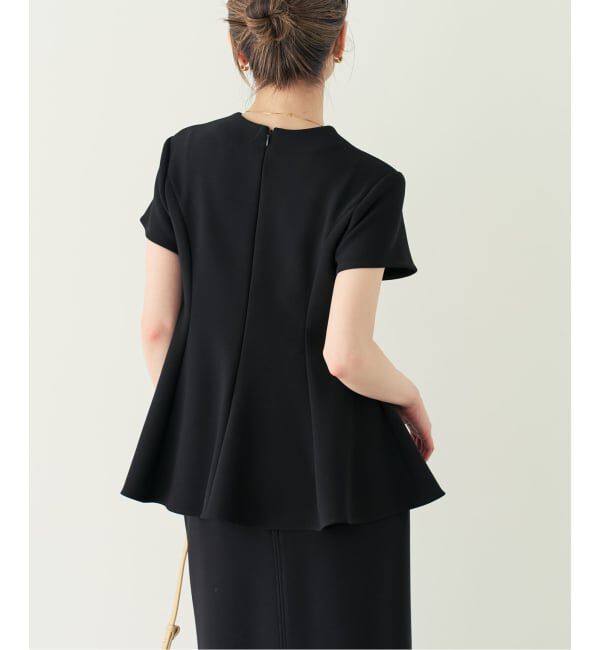 NOBLE「《追加予約・セットアップ対応》コンフォートジャージーライクペプラムブラウス」|シャツ・ブラウス|