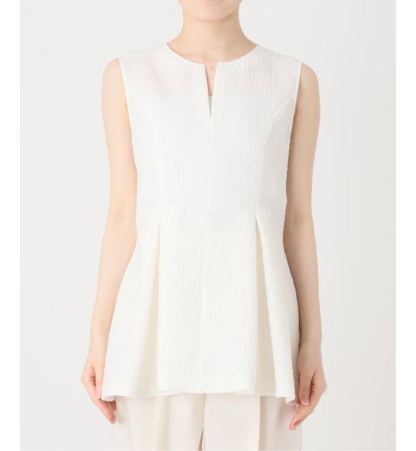 NOBLE「《予約》ミックスシアーノイズペプラムブラウス」|シャツ・ブラウス|